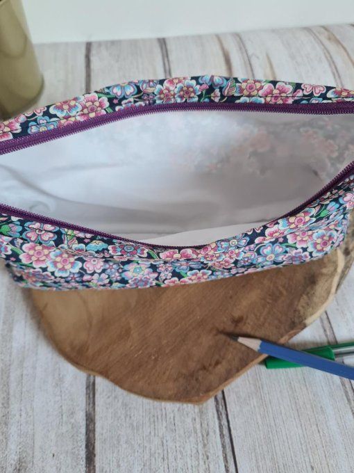 Trousse d'école en Liberty Anokhi rose