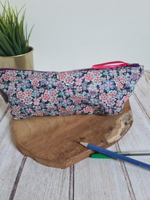 Trousse d'école en Liberty Anokhi rose